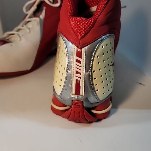Nike Shox Zoom Air Basketball Sneakers Red White Cream #050507 LN3 SIZE 15 EUC - Picture 10 of 16